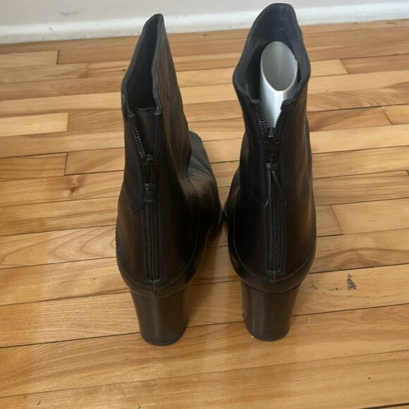 Stuart Weitzman soft leather heeled ankle boots square toe black size 11 - Picture 6 of 11